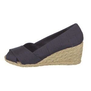 Lauren Ralph Lauren Cecilia Espadrille Wedge Sandals Navy Fabric Women’s Size 9